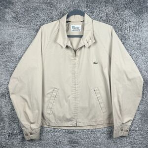 Vintage Izod Lacoste Harrington Jacket Large Tan Beige *READ*